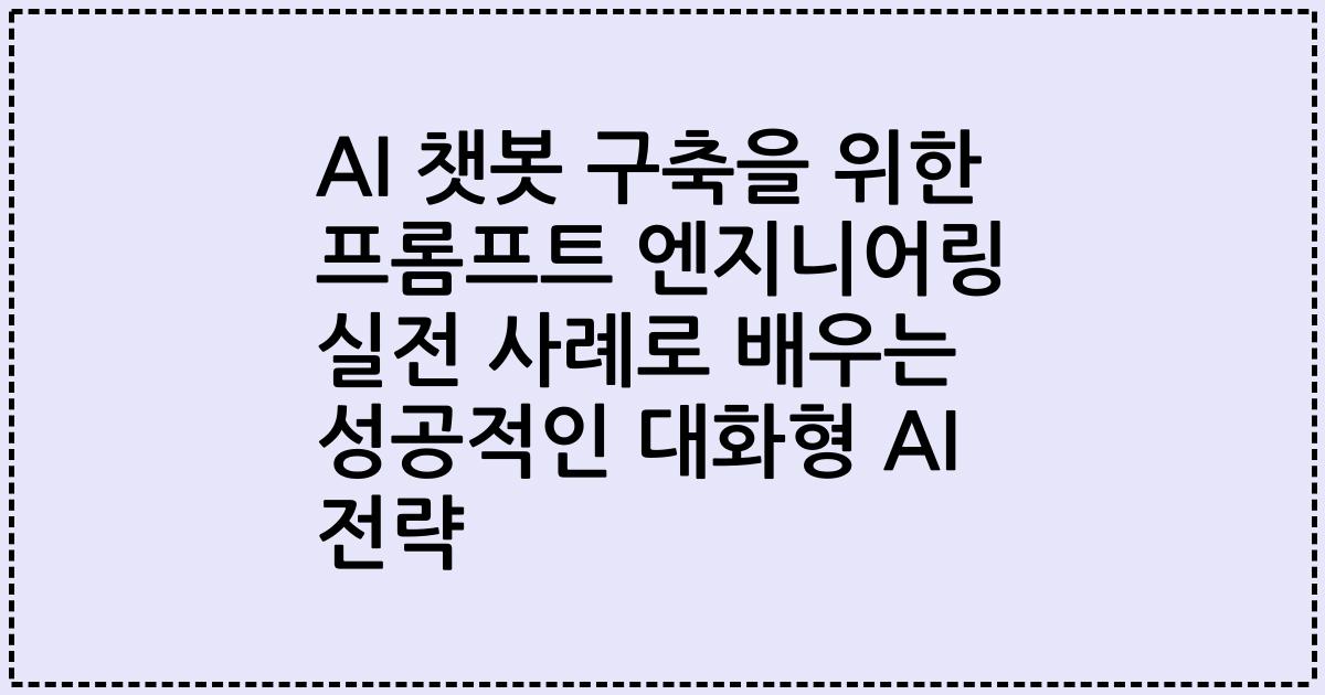 AI 챗봇 구축을 위한 프롬프트 엔지니어링 실전 사례로 배우는 성공적인 대화형 AI 전략
