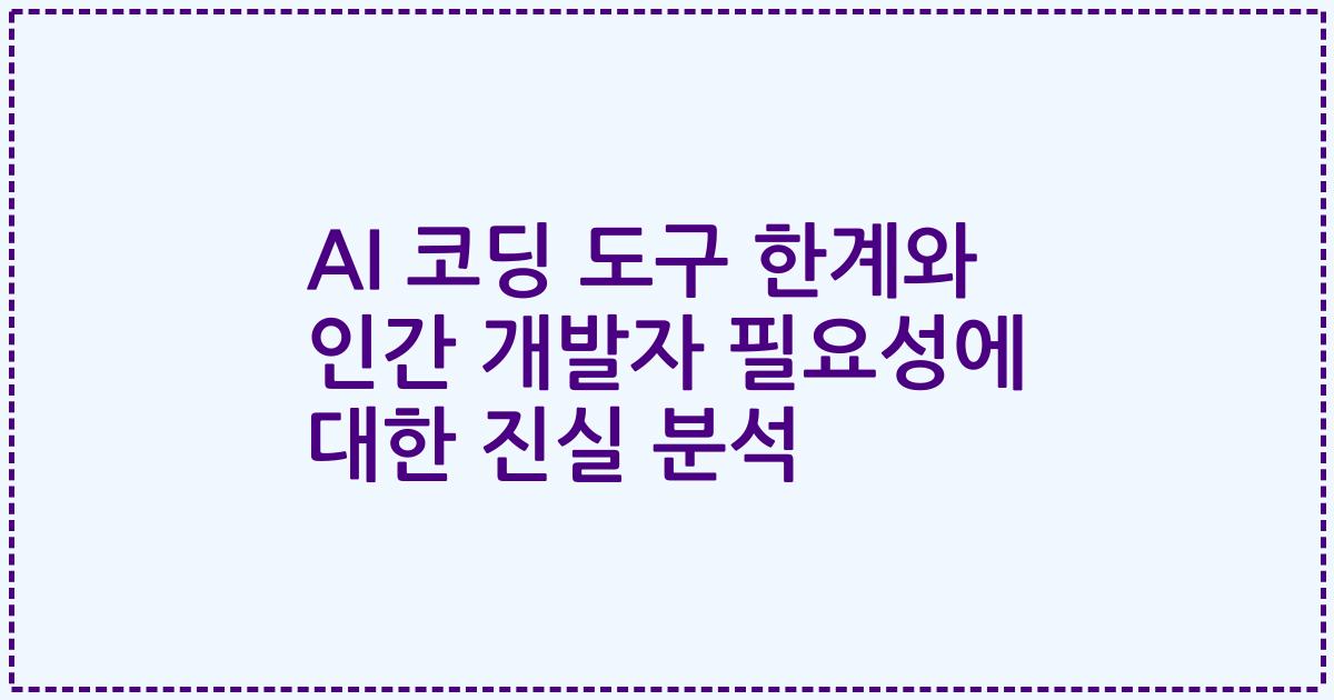 AI 코딩 도구 한계와 인간 개발자 필요성에 대한 진실 분석