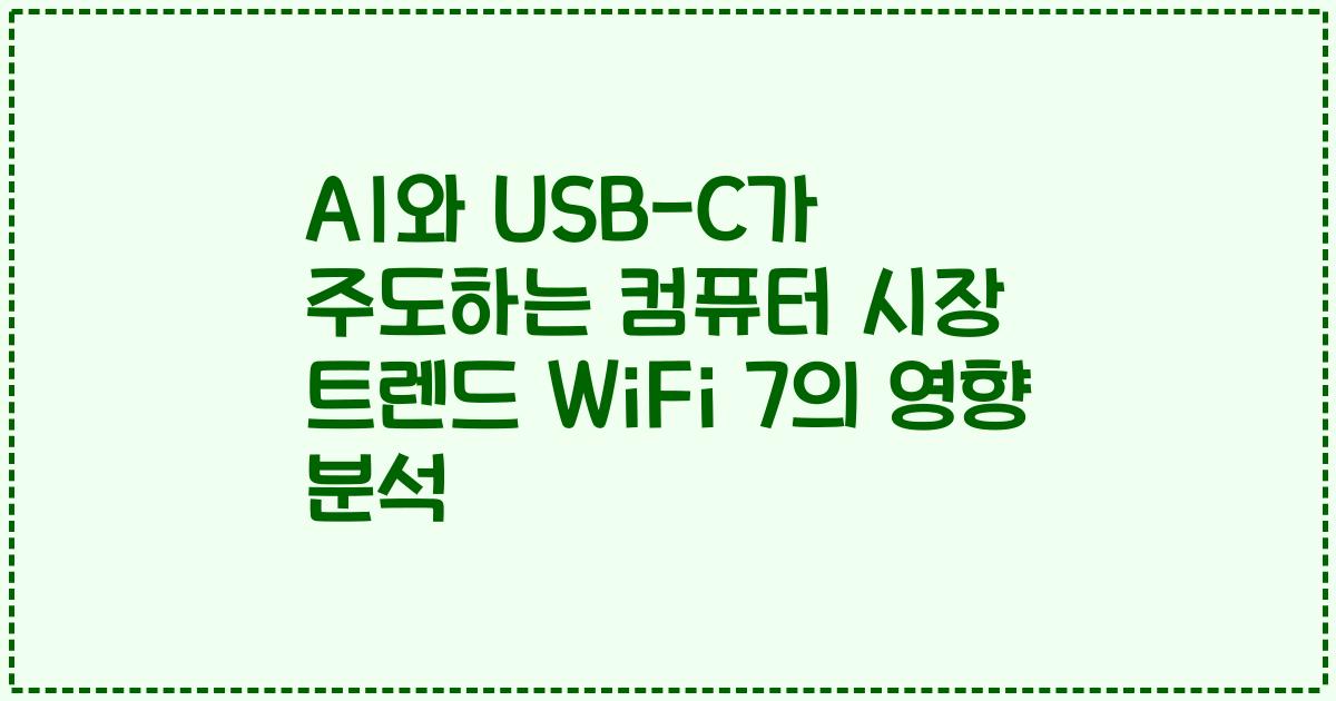 AI와 USB-C가 주도하는 컴퓨터 시장 트렌드 WiFi 7의 영향 분석